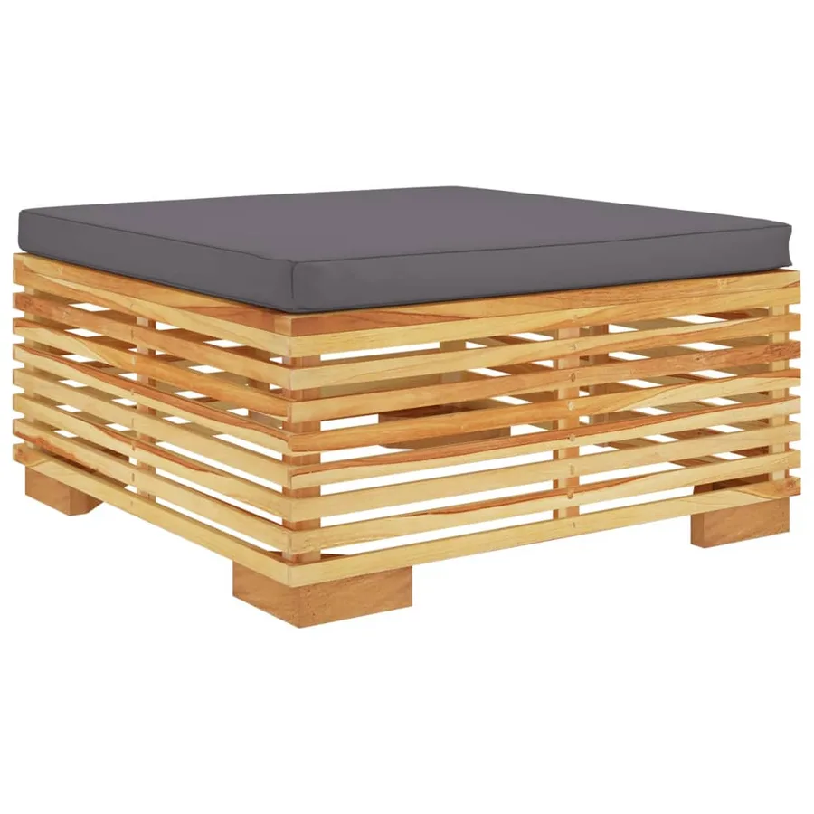 Salon de jardin 5 pcs avec coussins Bois de teck solide - 6
