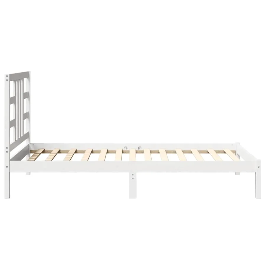 Cadre de lit sans matelas blanc 100x200 cm bois massif - 6