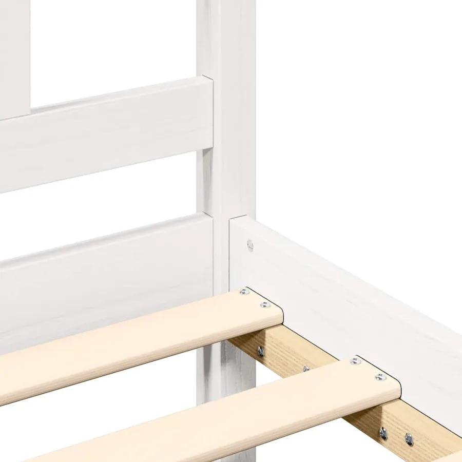 Cadre de lit sans matelas blanc 100x200 cm bois massif - 8
