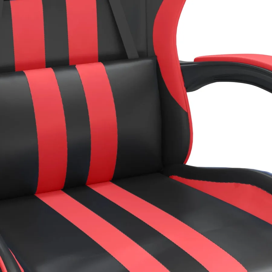 Chaise de jeu Noir et rouge Similicuir - 8