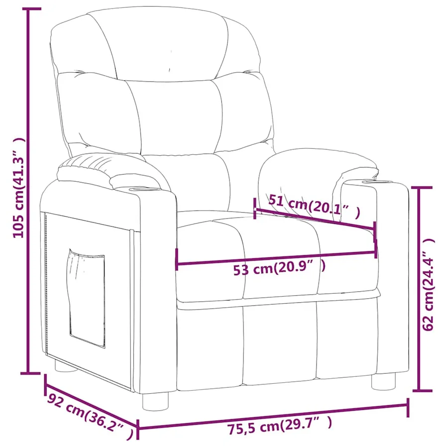Fauteuil inclinable électrique Gris foncé Tissu - 12