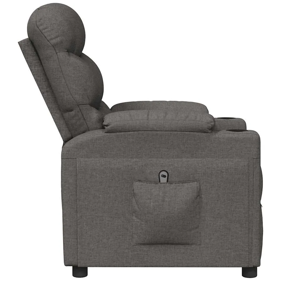 Fauteuil inclinable électrique Gris foncé Tissu - 5