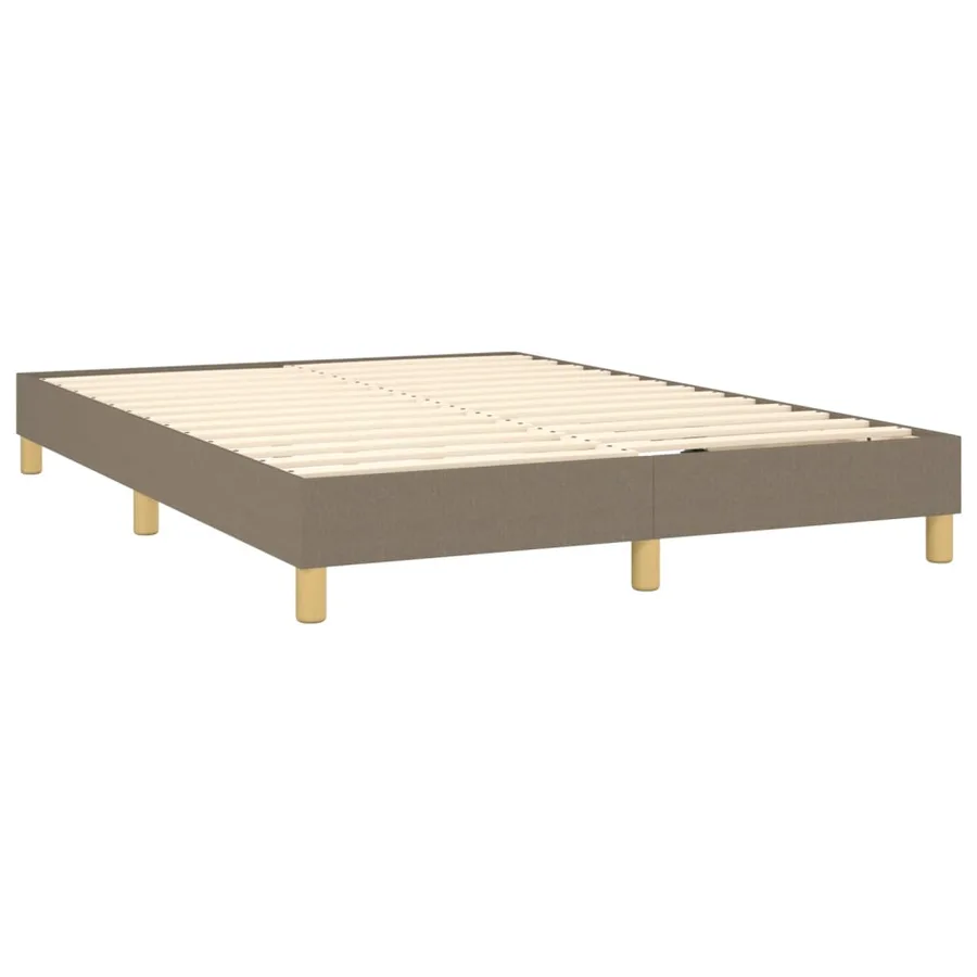 Sommier à lattes de lit avec matelas Taupe 140x190 cm Tissu - 4