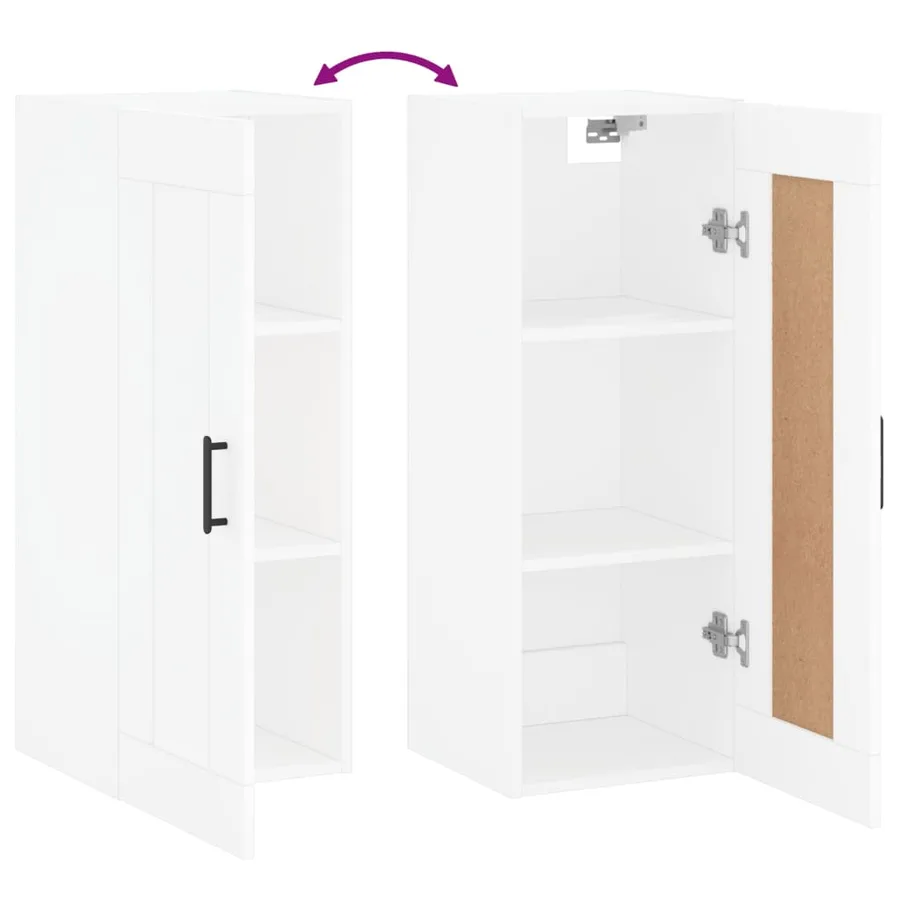 Armoire murale blanc 34,5x34x90 cm bois d'ingénierie - 10