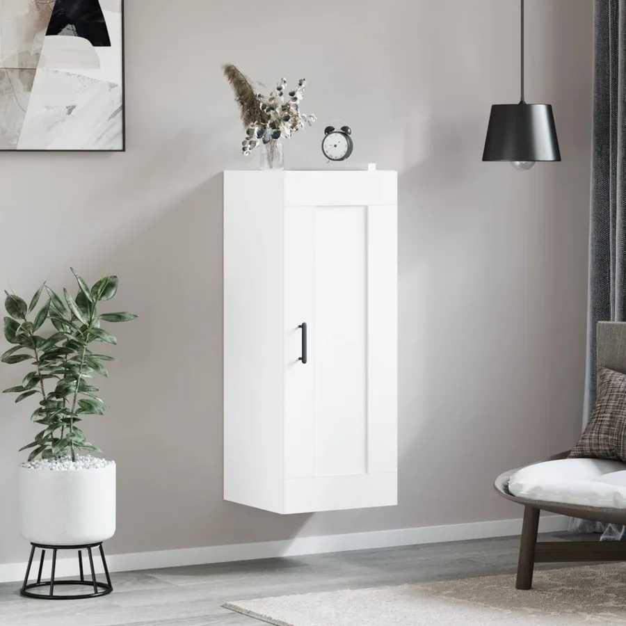 Armoire murale blanc 34,5x34x90 cm bois d'ingénierie - 3