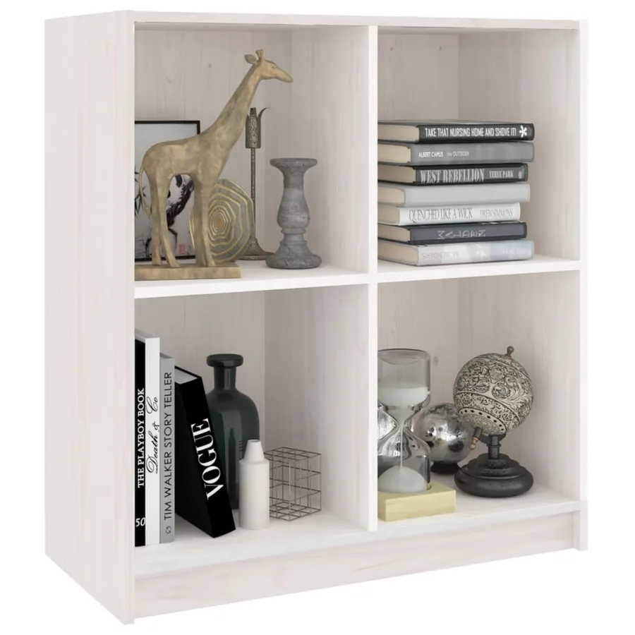 Buffet blanc 70x33x76 cm bois massif de pin - 4
