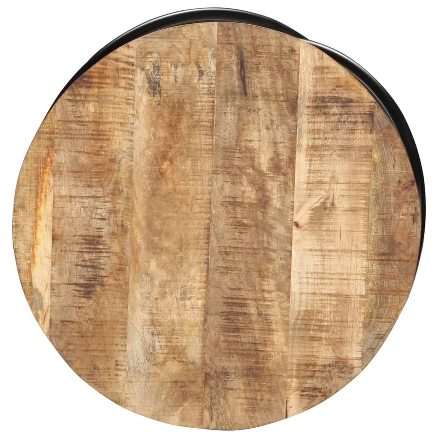 Table basse Noir 60x60x40 cm Bois massif de manguier brut - 3