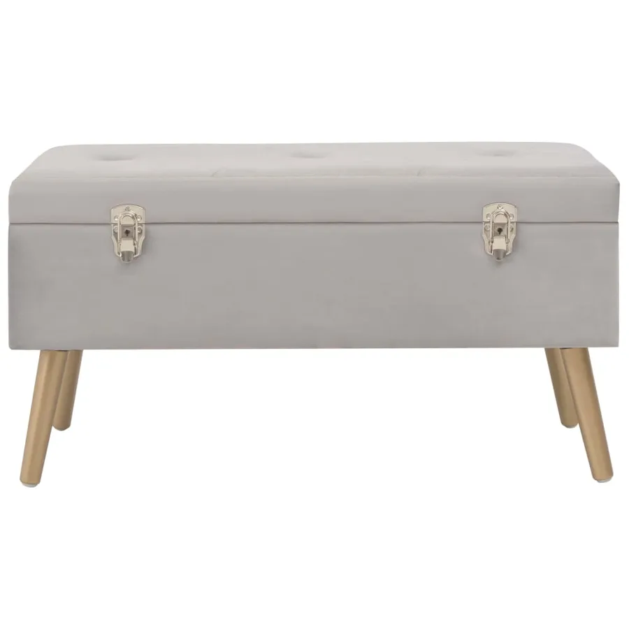 Banc avec compartiment de rangement 80 cm Gris Velours - 2
