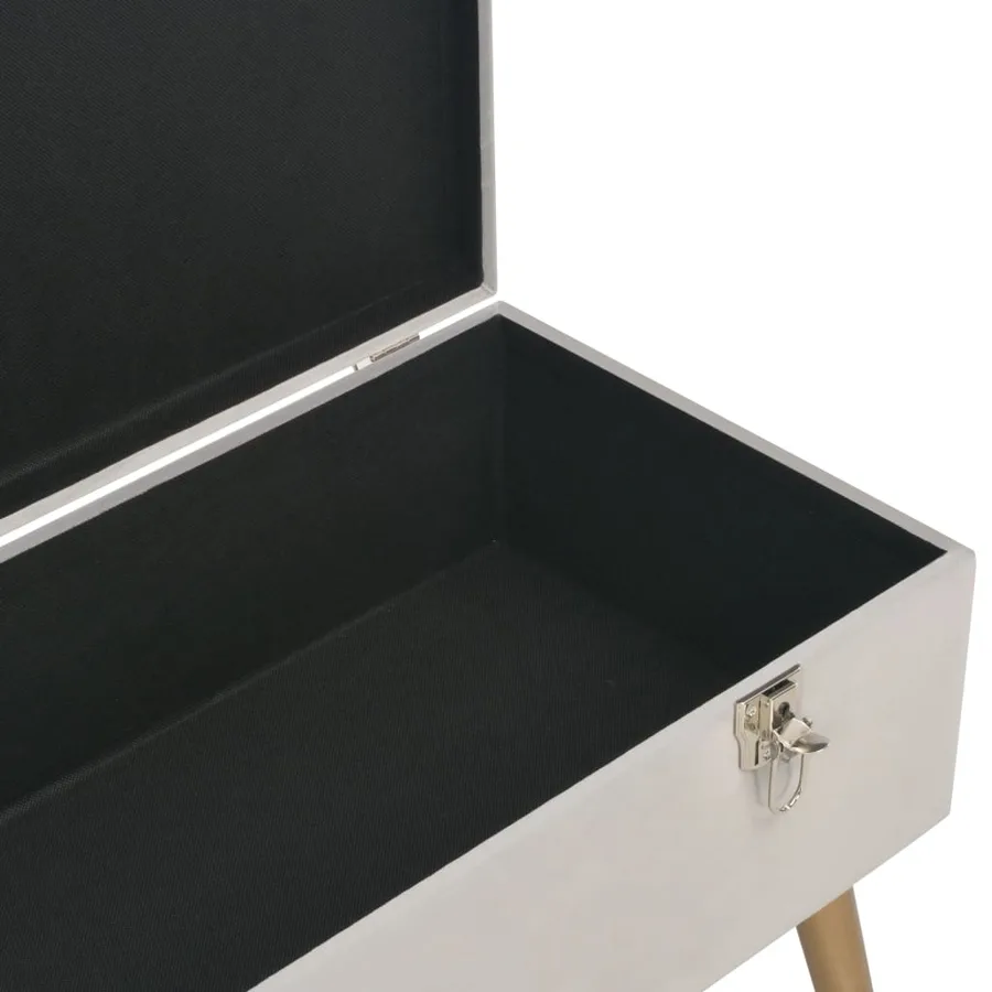 Banc avec compartiment de rangement 80 cm Gris Velours - 5