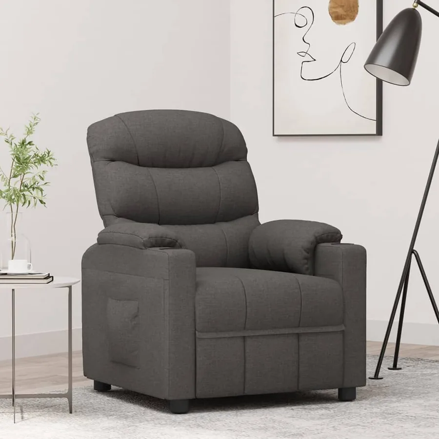 Fauteuil inclinable Gris foncé Tissu
