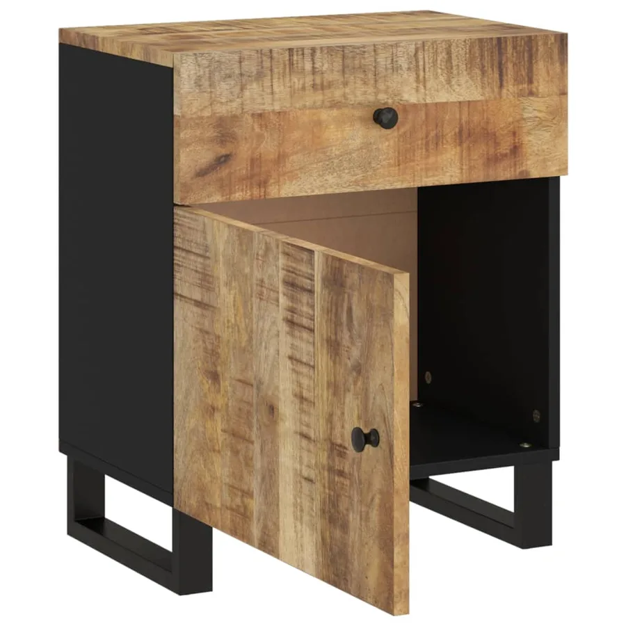 Table de chevet 50x33x60 cm Bois de manguier et d'ingénierie - 4