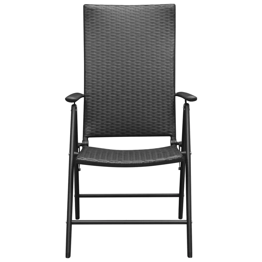 Chaises de jardin lot de 4 Résine tressée Noir - 3