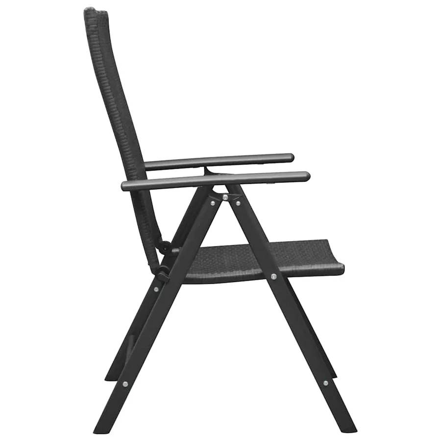 Chaises de jardin lot de 4 Résine tressée Noir - 4