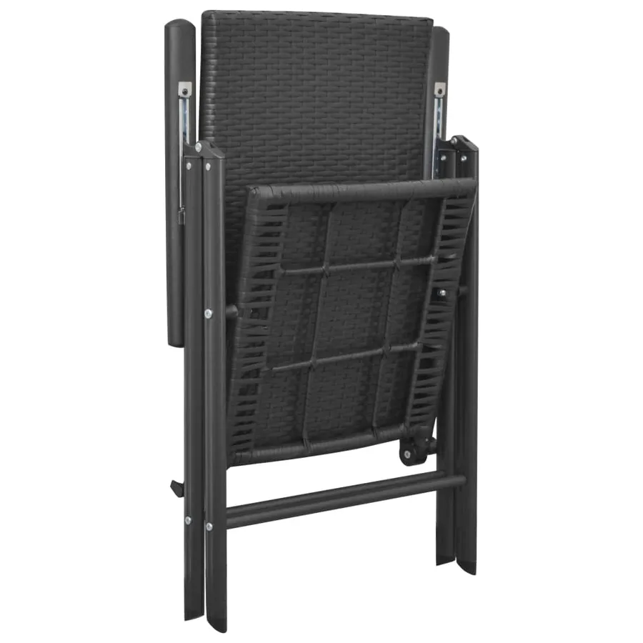 Chaises de jardin lot de 4 Résine tressée Noir - 5