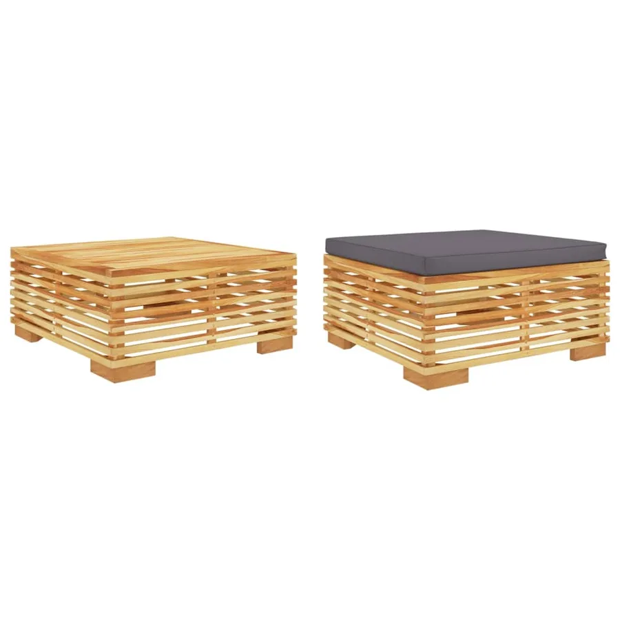 Salon de jardin 2 pcs Bois de teck massif - 2