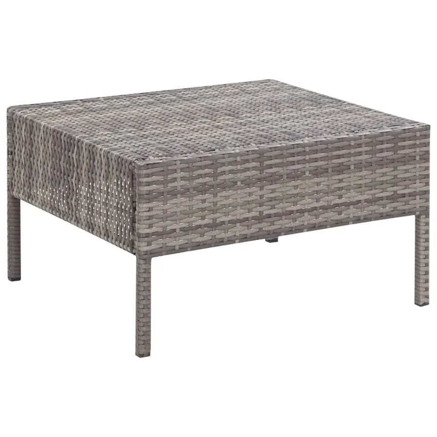 Salon de jardin 6 pcs avec coussins résine tressée gris - 16