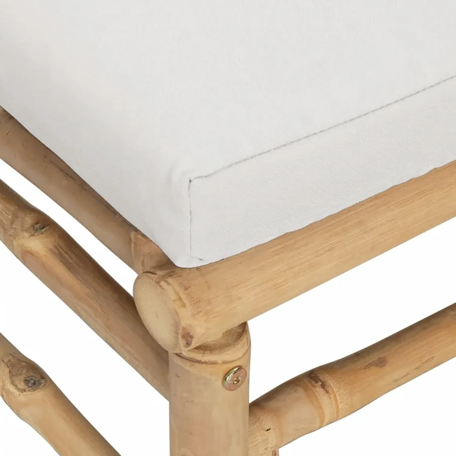 Canapés d'angle de jardin avec coussins gris clair 2 pcs bambou - 5