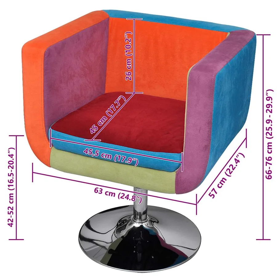 Fauteuil avec design de patchwork Cube Tissu - 6