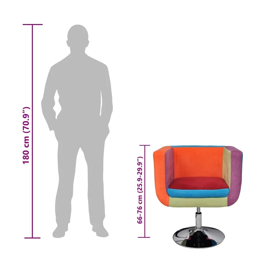 Fauteuil avec design de patchwork Cube Tissu - 7
