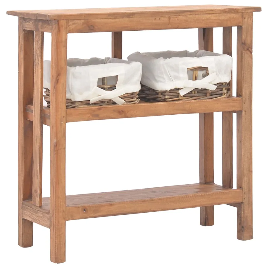 Table console bois d'acajou massif 69x28x70 cm - 4