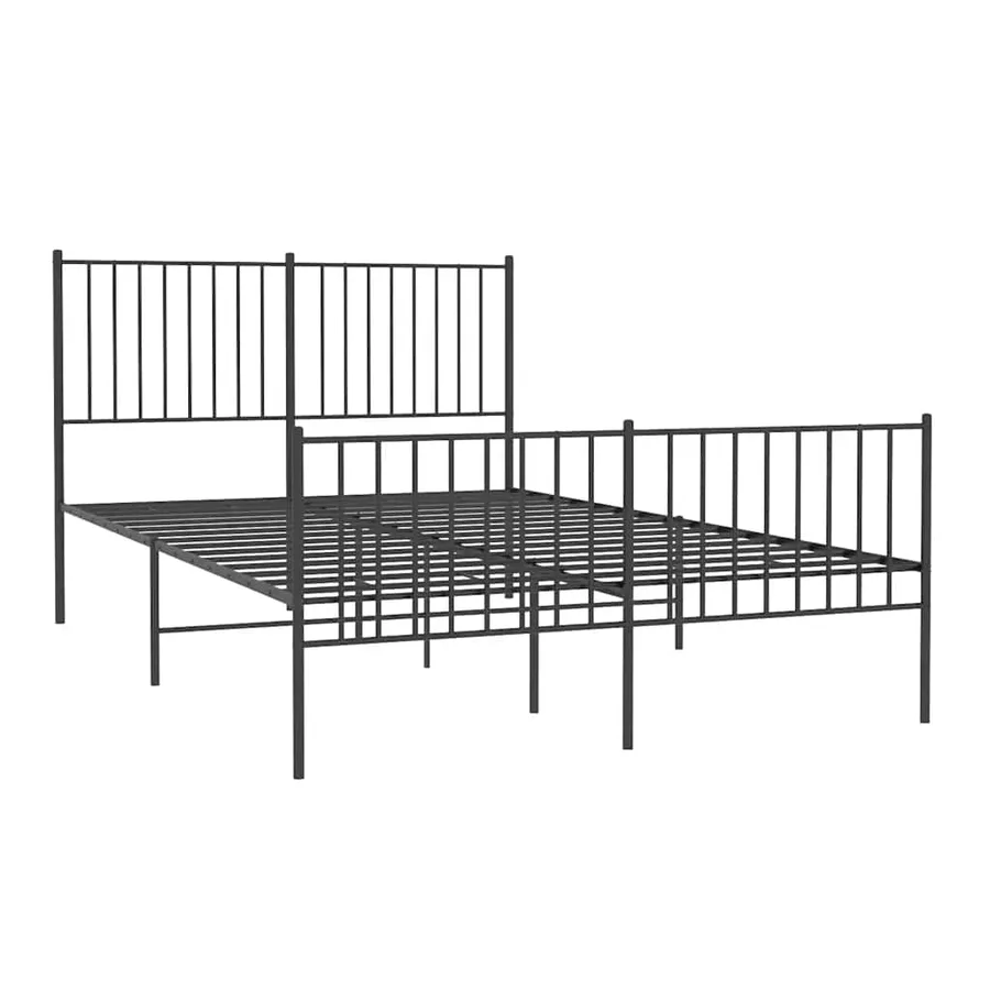 Cadre de lit métal sans matelas avec pied de lit noir 140x200cm - 3