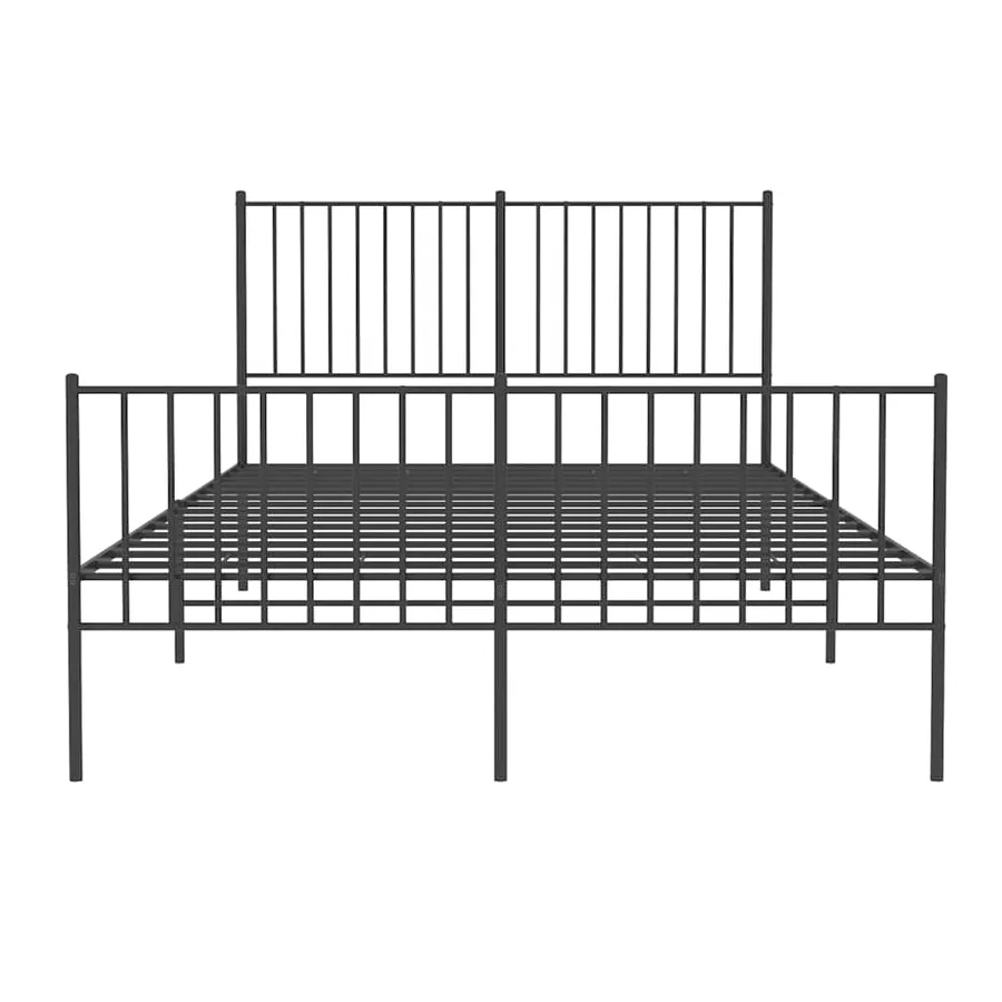 Cadre de lit métal sans matelas avec pied de lit noir 140x200cm - 5