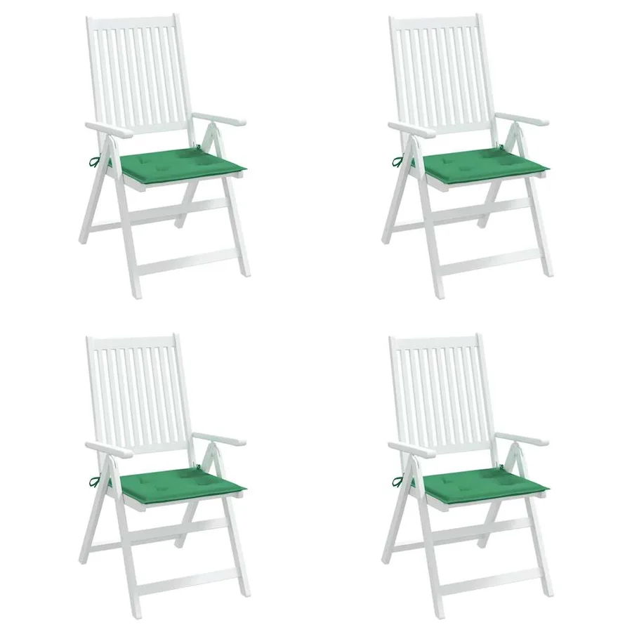 Coussins de chaise jardin lot de 4 vert 40x40x4 cm tissu oxford - 4