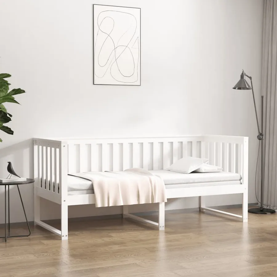 Lit de jour sans matelas blanc 75x190 cm bois de pin massif