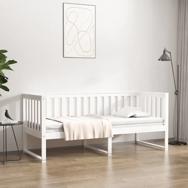 Lit de jour sans matelas blanc 75x190 cm bois de pin massif