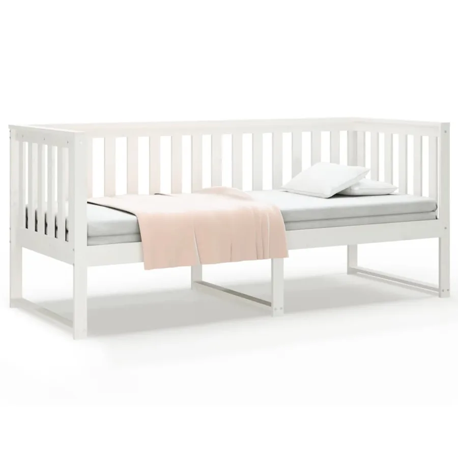 Lit de jour sans matelas blanc 75x190 cm bois de pin massif - 2