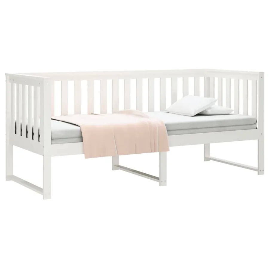 Lit de jour sans matelas blanc 75x190 cm bois de pin massif - 3
