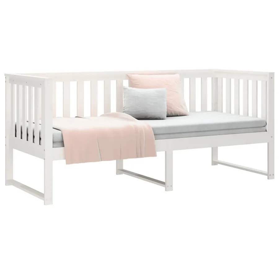 Lit de jour sans matelas blanc 75x190 cm bois de pin massif - 6