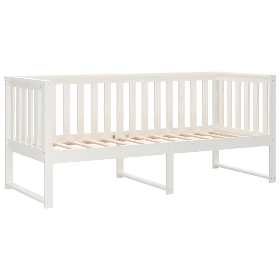 Lit de jour sans matelas blanc 75x190 cm bois de pin massif - 7