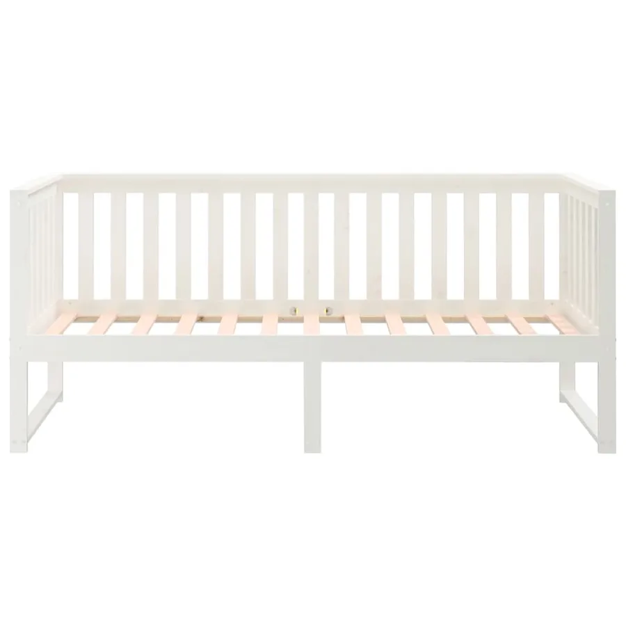 Lit de jour sans matelas blanc 75x190 cm bois de pin massif - 8