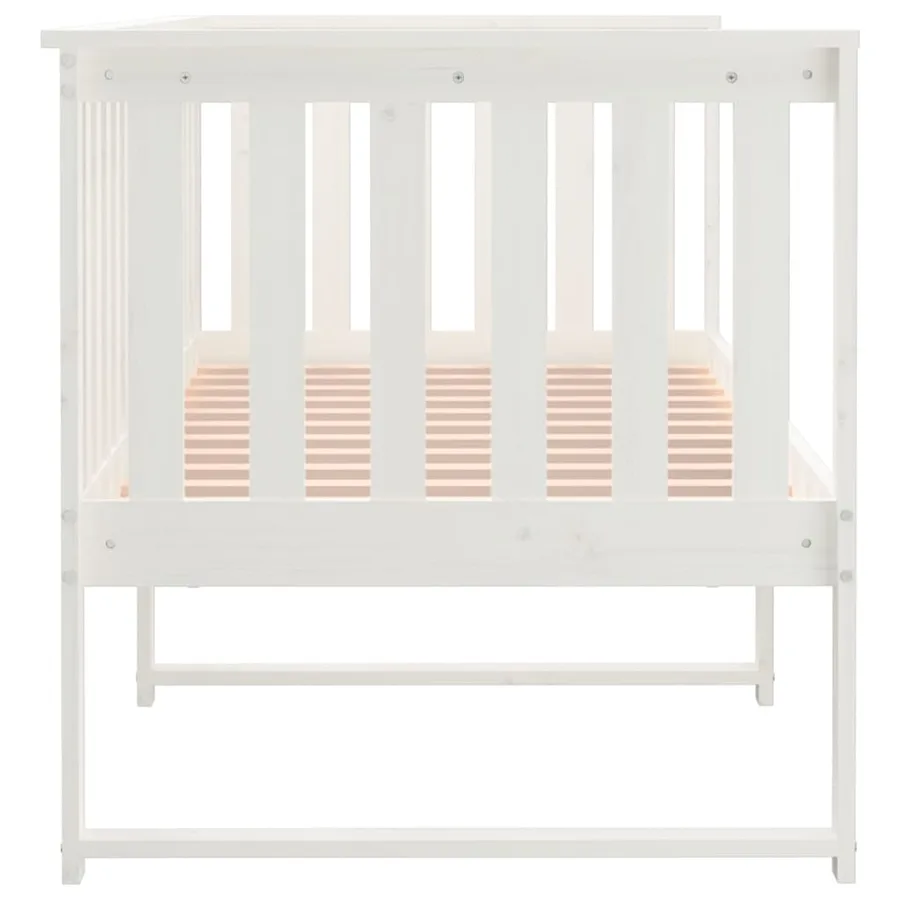 Lit de jour sans matelas blanc 75x190 cm bois de pin massif - 9