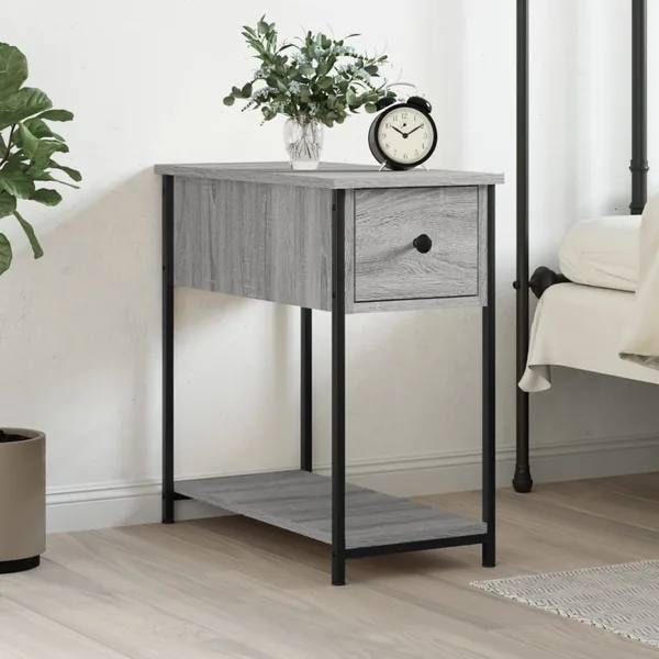 Table de chevet sonoma gris 30x60x60 cm bois d'ingénierie