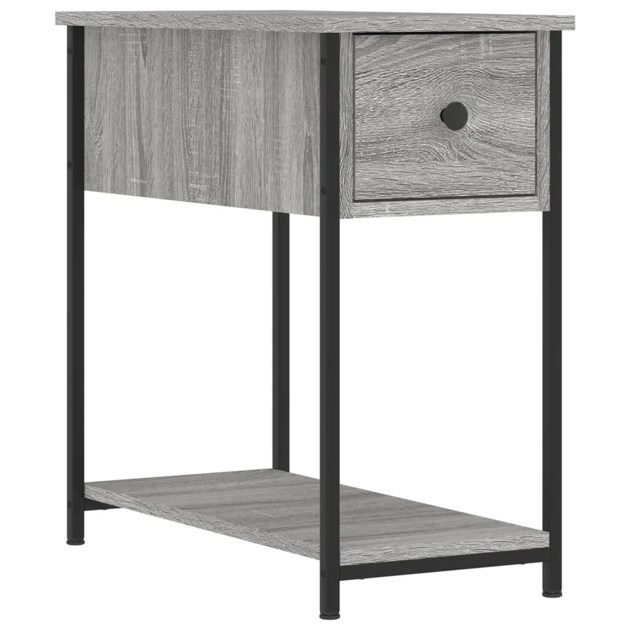 Table de chevet sonoma gris 30x60x60 cm bois d'ingénierie - 2