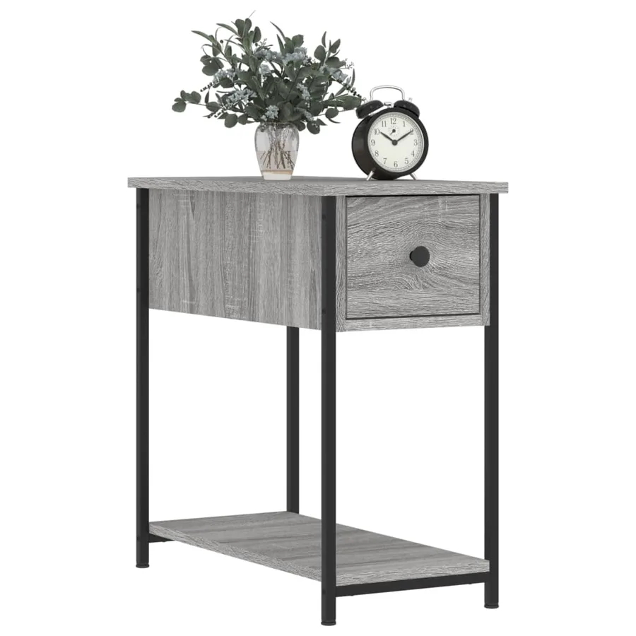 Table de chevet sonoma gris 30x60x60 cm bois d'ingénierie - 3
