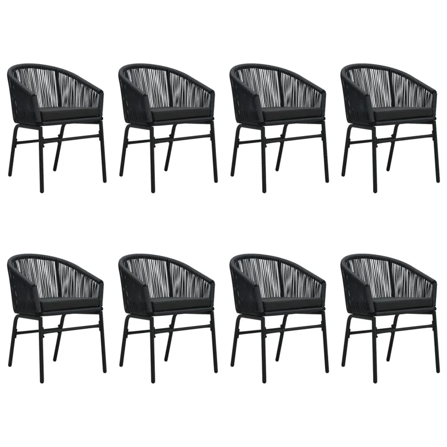 Ensemble à manger de jardin 9 pcs Noir - 3