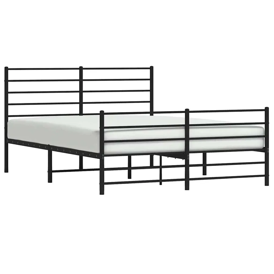Cadre de lit métal sans matelas avec pied de lit noir 120x200cm - 5
