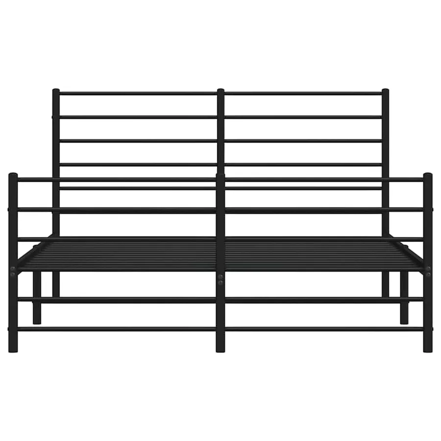 Cadre de lit métal sans matelas avec pied de lit noir 120x200cm - 6