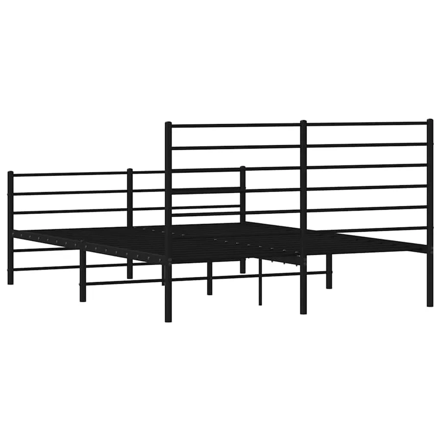 Cadre de lit métal sans matelas avec pied de lit noir 120x200cm - 8
