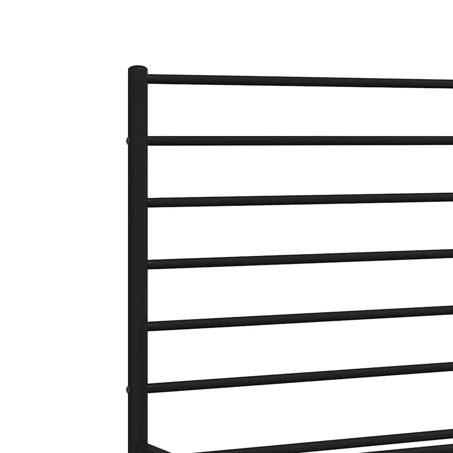 Cadre de lit métal sans matelas avec pied de lit noir 120x200cm - 9