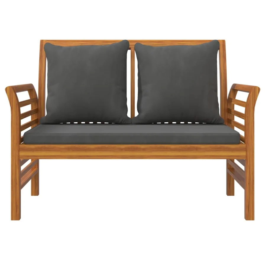 Salon de jardin 3 pcs avec coussins bois massif d'acacia - 5