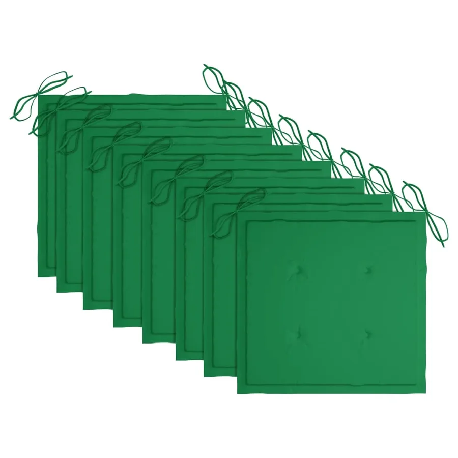 Chaises pliables de jardin avec coussins lot de 8 Teck solide - 6