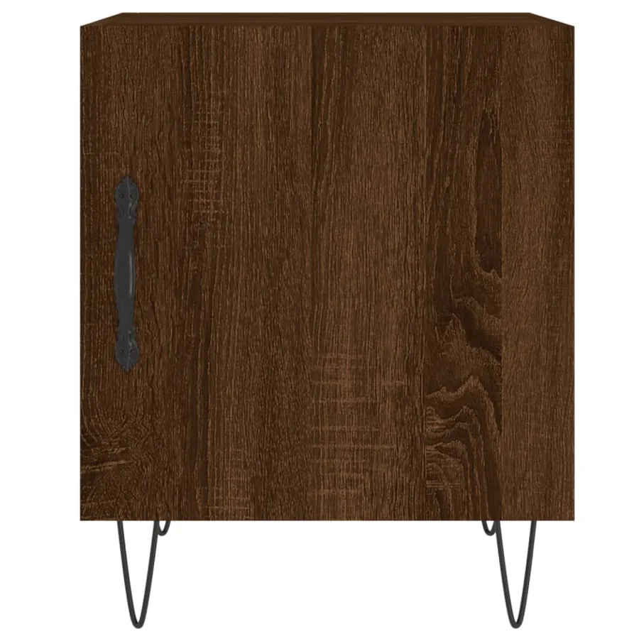 Tables de chevet 2pcs chêne marron 40x40x50cm bois d'ingénierie - 6