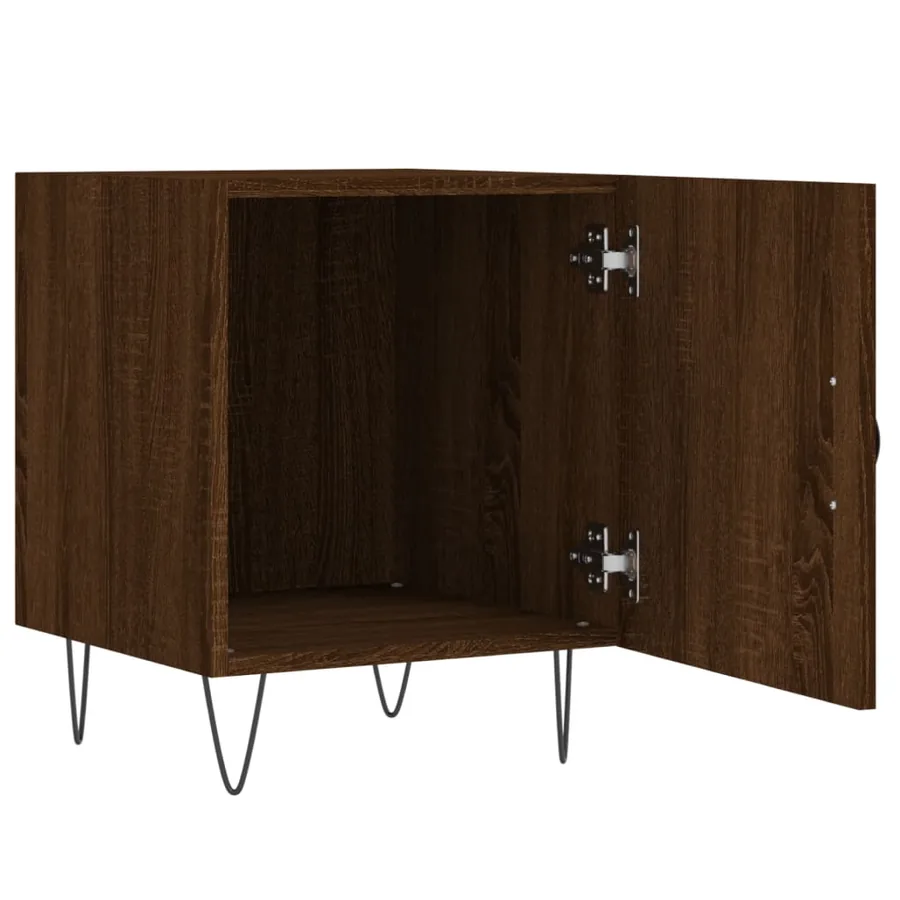 Tables de chevet 2pcs chêne marron 40x40x50cm bois d'ingénierie - 8