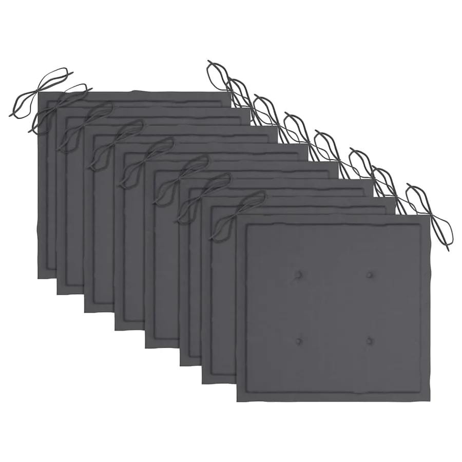 Chaises pliables de jardin avec coussins lot de 8 Teck solide - 6