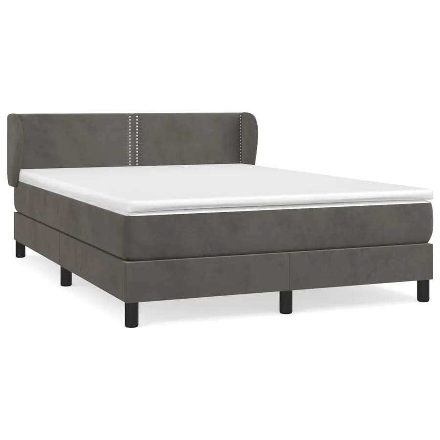 Sommier à lattes de lit et matelas Gris foncé 140x200cm Velours - 2