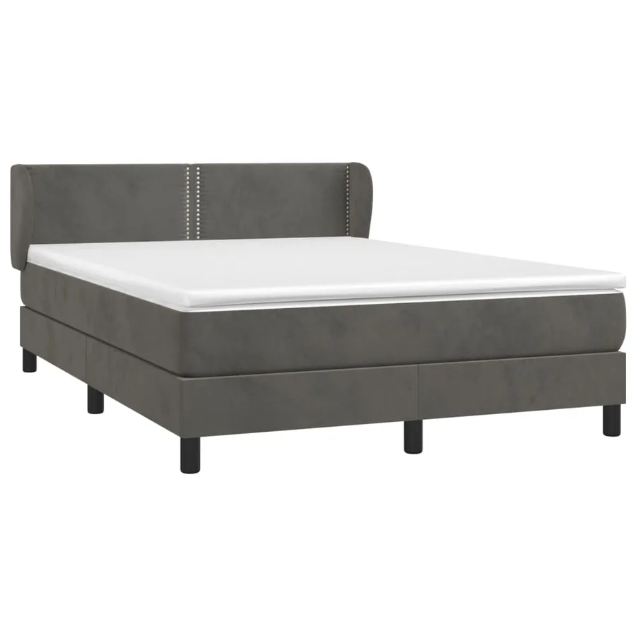 Sommier à lattes de lit et matelas Gris foncé 140x200cm Velours - 3